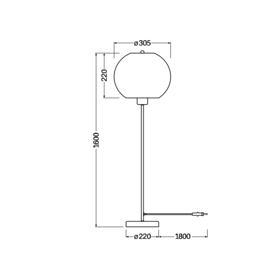 OSRAM gulvlampe BALL, brun, højde 160 cm, bølgepap, E27
