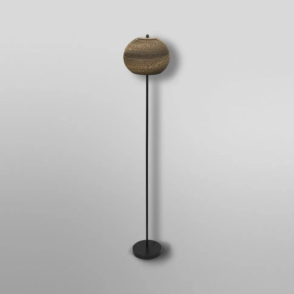 OSRAM gulvlampe BALL, brun, højde 160 cm, bølgepap, E27
