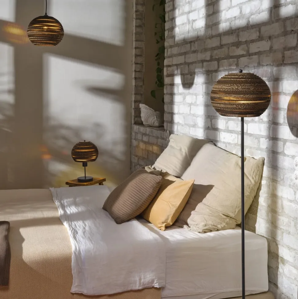 OSRAM gulvlampe BALL, brun, højde 160 cm, bølgepap, E27