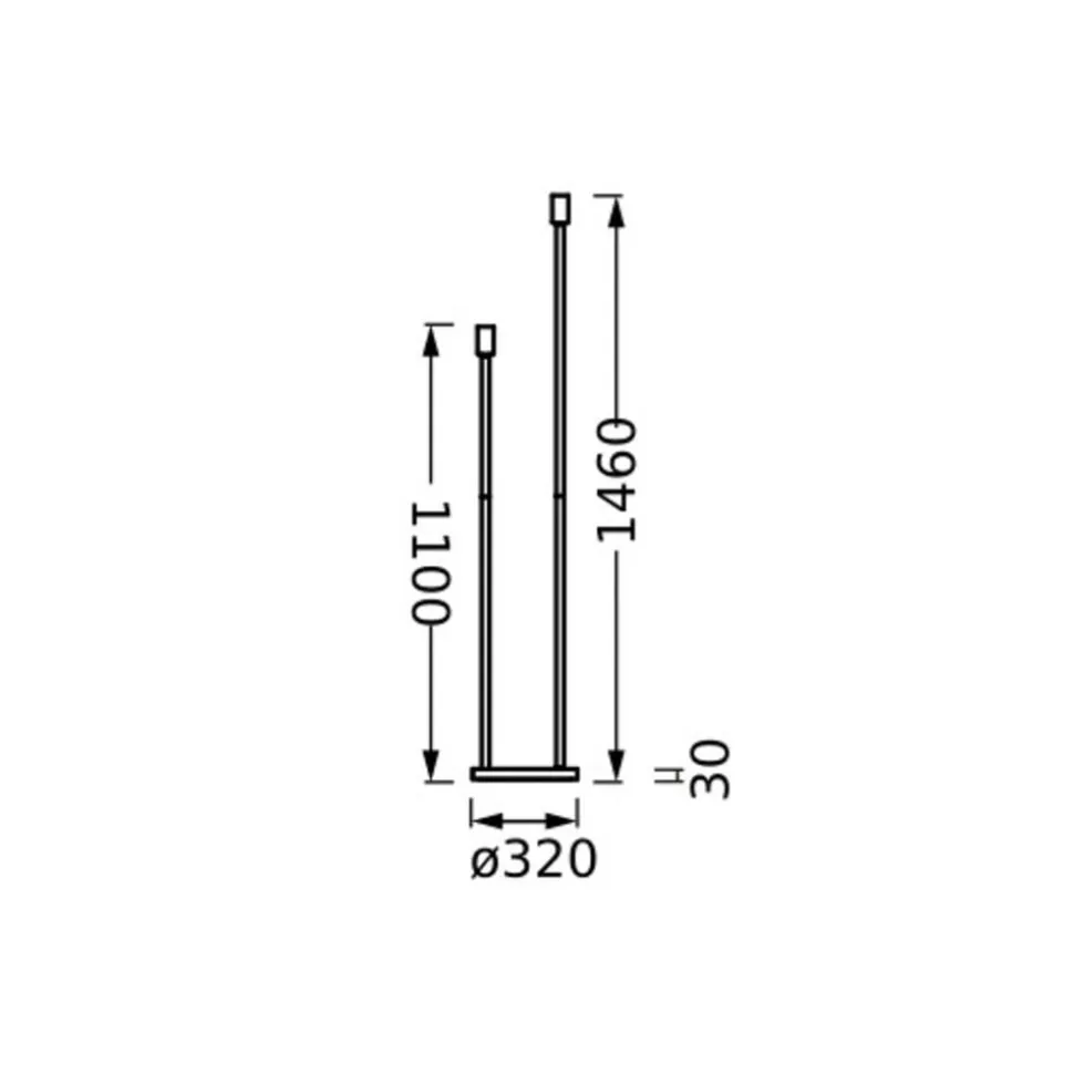 OSRAM gulvlampe DECOR STICK, beige, højde 146 cm, 2 x E27