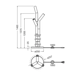 OSRAM gulvlampe Decor Straw, 3 lyskilder, farvet, stål, E27