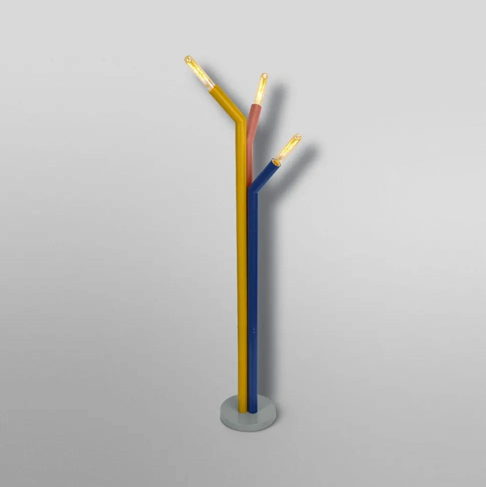 OSRAM gulvlampe Decor Straw, 3 lyskilder, farvet, stål, E27