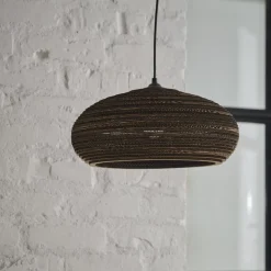 OSRAM hængelampe DROP, brun, Ø 40 cm, bølgepap, E27