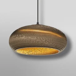 OSRAM hængelampe DROP, brun, Ø 40 cm, bølgepap, E27