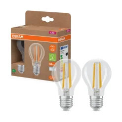OSRAM LED glødepære E27 2,2W filament 4.000K 470lm 2-pak