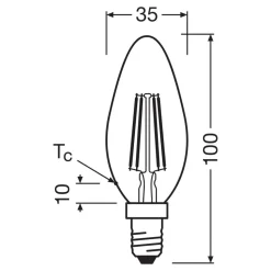 OSRAM LED stearinlys mat E14 2,2W 827 energiklasse A 3-pak