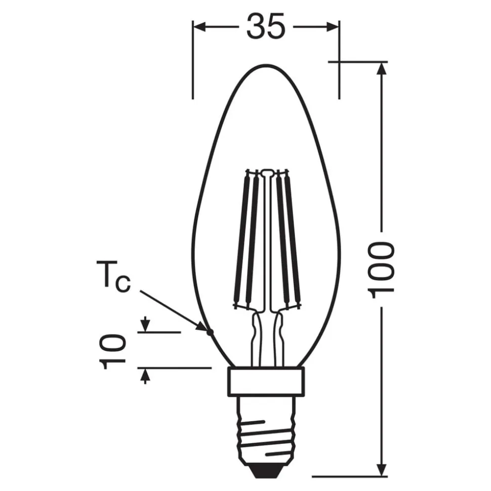 OSRAM LED stearinlys mat E14 2,2W 827 energiklasse A 3-pak
