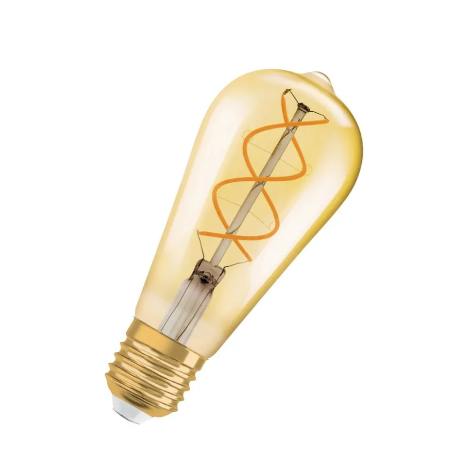 OSRAM LED Vintage 1906 Edison, guld, E27, 4 W, 2.000 K, dim.