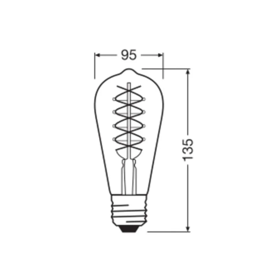 OSRAM LED Vintage 1906 Edison, guld, E27, 4,8 W, 822, dim.