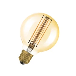 OSRAM LED Vintage 1906, G80, E27, 5,8 W, guld, 2.200 K, dim.