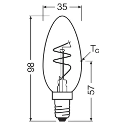 OSRAM LED Vintage B28 E14 4,6W 927 Spiral Filament clear dæmpbar