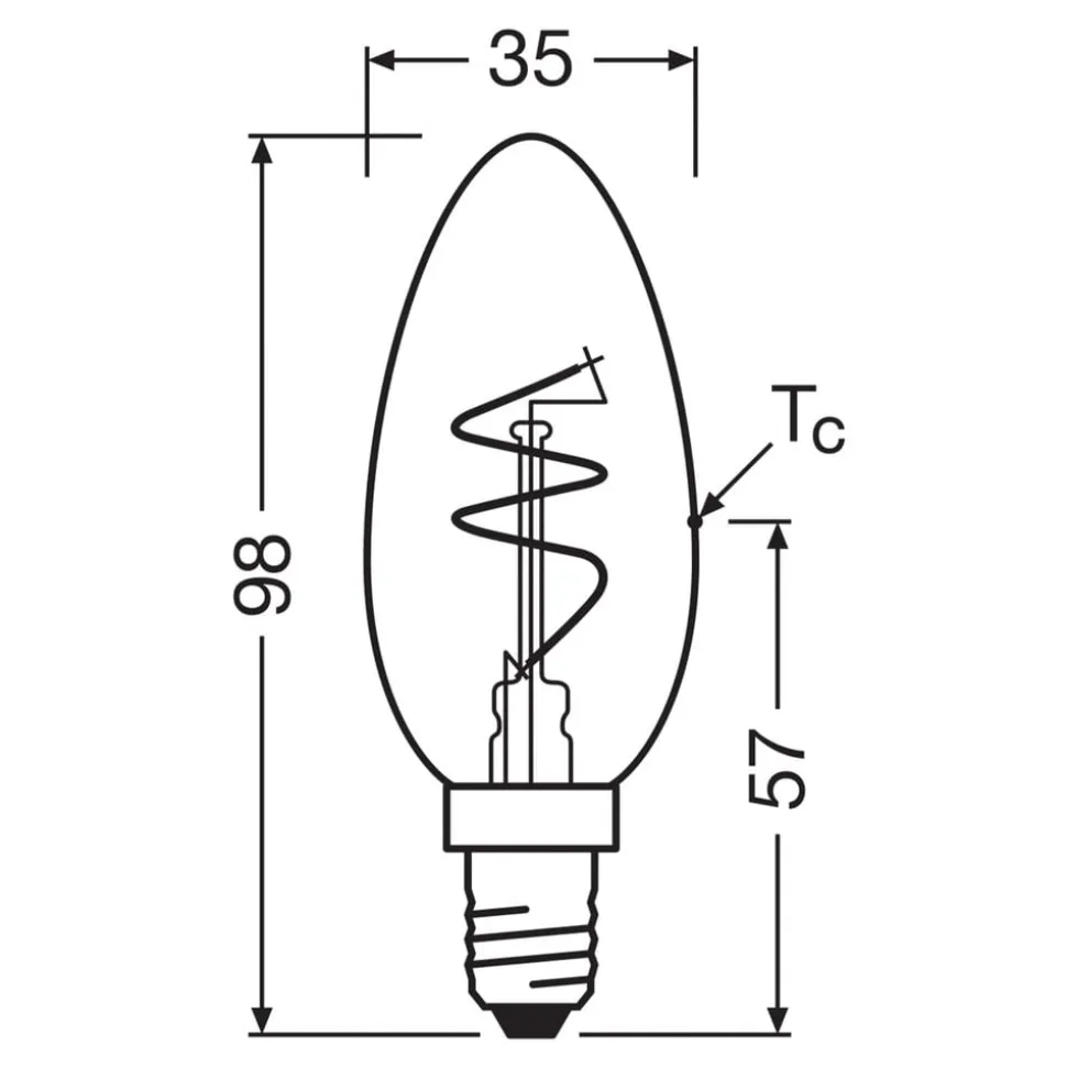 OSRAM LED Vintage B28 E14 3,5W 922 Spiral Filament guld dæmpbar