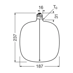 OSRAM LED Vintage Big Oval E27 4,8W 818 Filament smoke dæmpbar