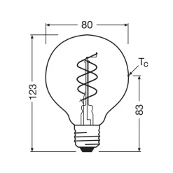 OSRAM LED Vintage G80 E27 7,2W 927 Spiral Filament clear dæmpbar