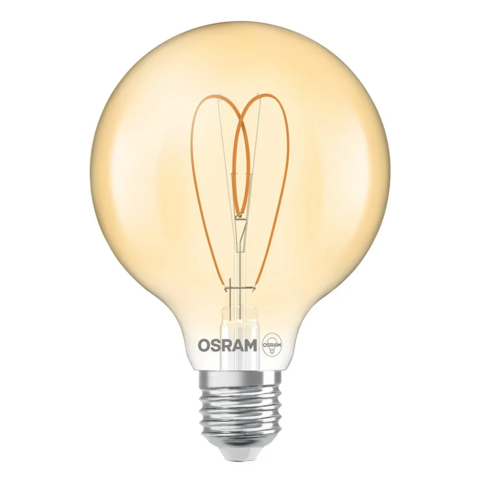 OSRAM LED Vintage G95 E27 4,9W 922 Heart Filament guld dæmpbar