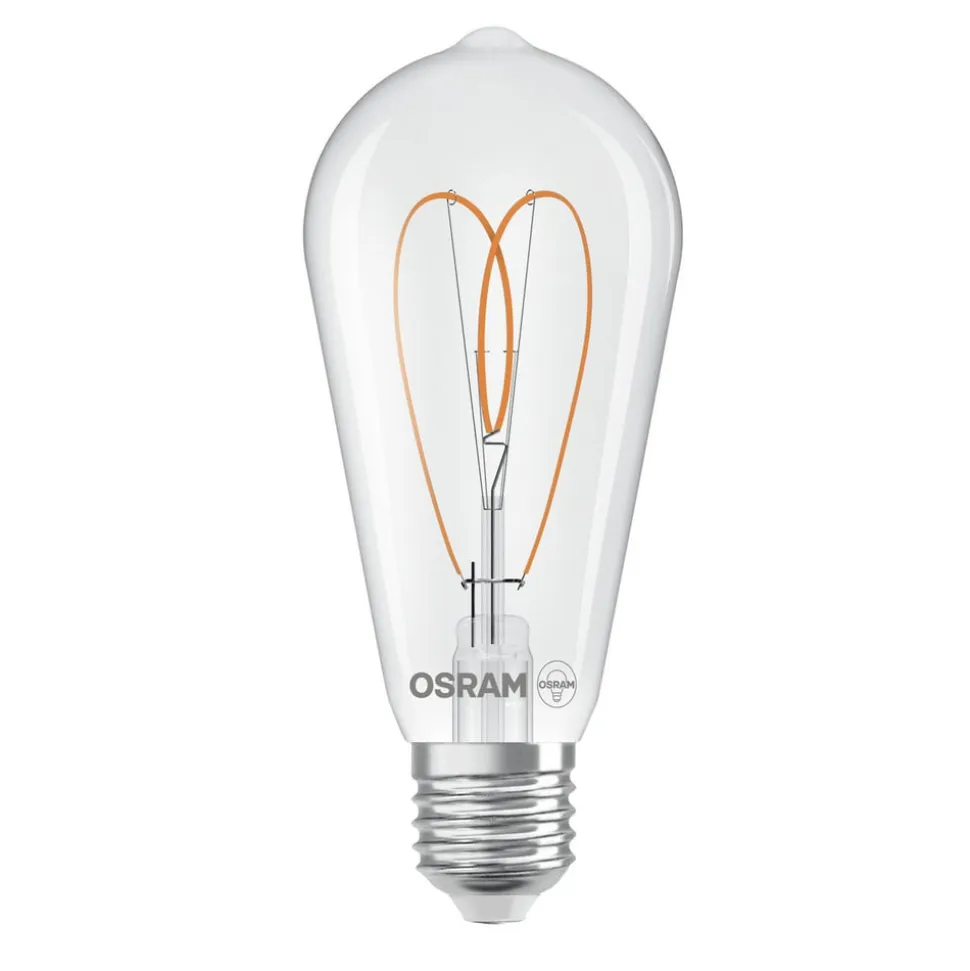 OSRAM LED Vintage ST64 E27 7,2W 927 Heart Filament clear dæmpbar