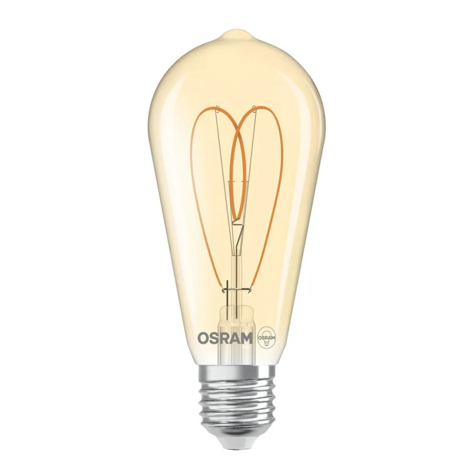 OSRAM LED Vintage ST64 E27 4,9W 922 Heart Filament guld dæmpbar
