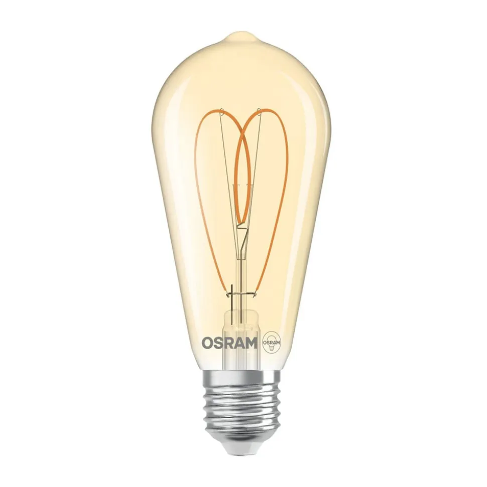 OSRAM LED Vintage ST64 E27 8W 922 Heart Filament guld dæmpbar
