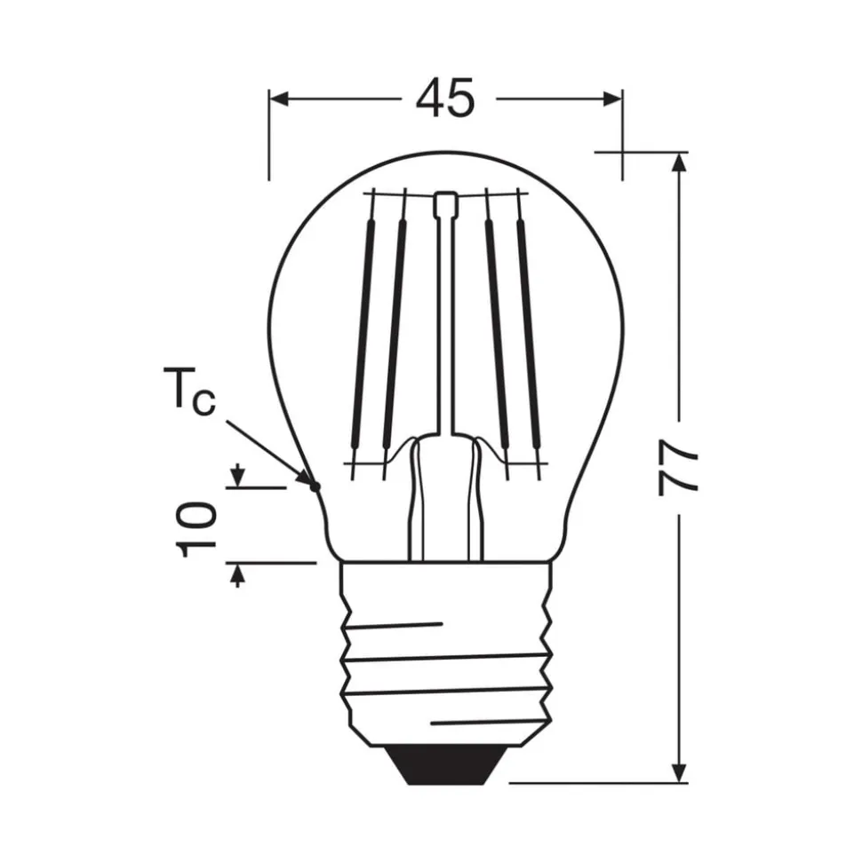 OSRAM LED-filamentpære drop E27 1,2W filament 4000K 255lm