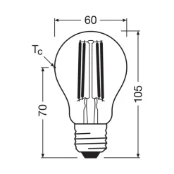 OSRAM LED-filamentpære E27 3,8W 4000K dæmpbar