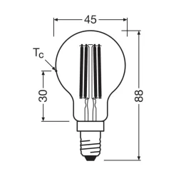 OSRAM LED-filamentpære E14 3,8W 2700K 806lm