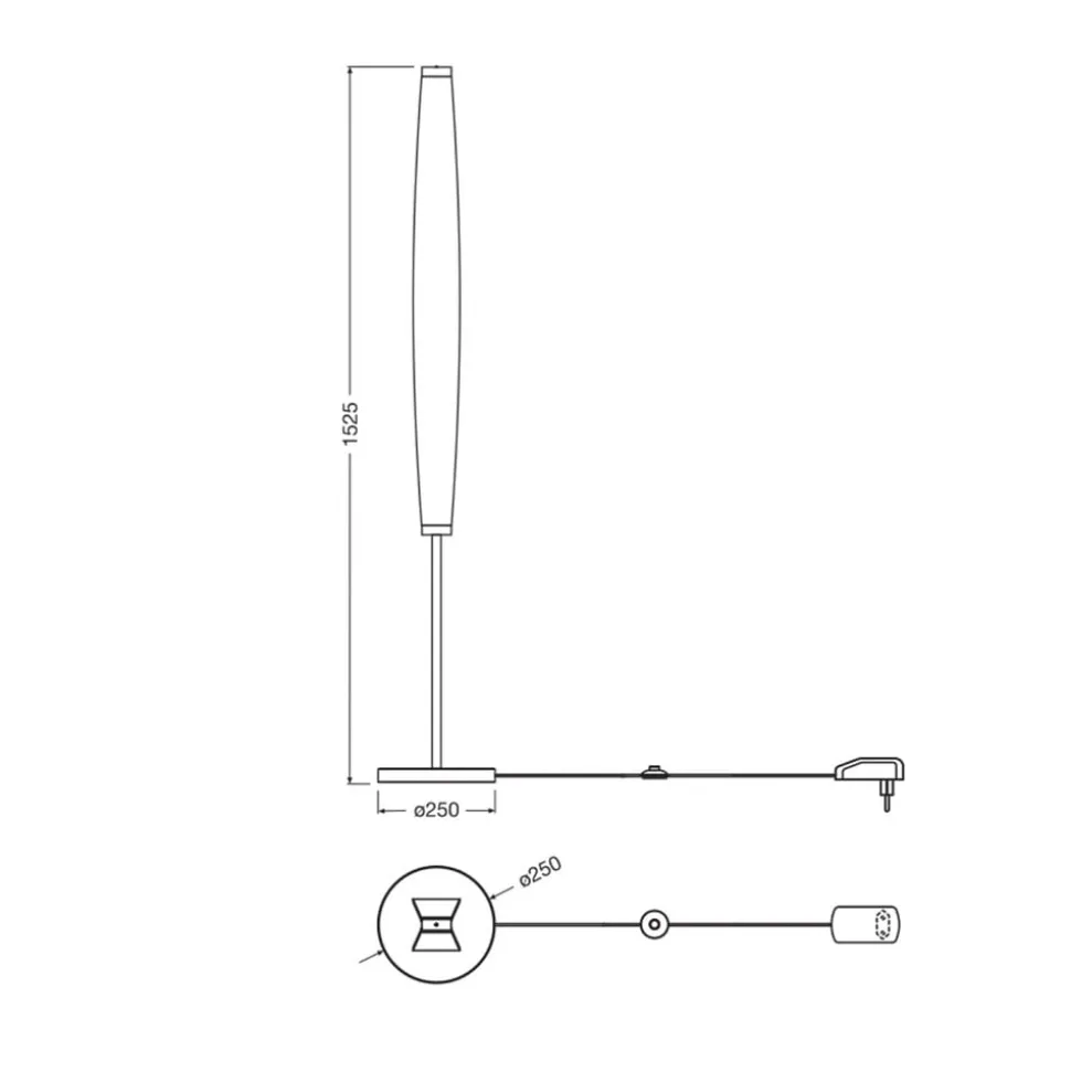 OSRAM LED-gulvlampe Decor Flat Felt, grå, filt, 3.000 K