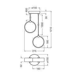 OSRAM LED-hængelampe Decor Circle, 2 lyskilder, CCT, sort