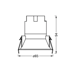 OSRAM LED-indbygningsspot TWIST, hvid/sølv, 840 Ø 9,3 cm metal