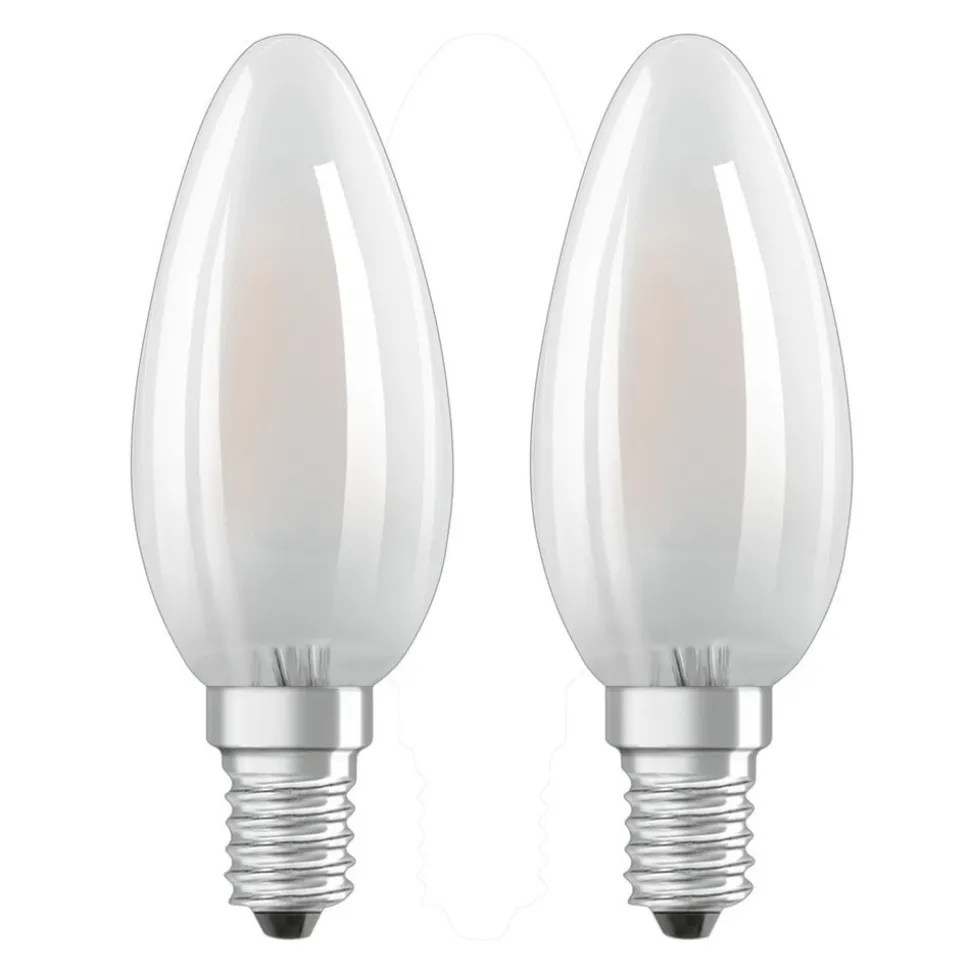 OSRAM LED-kertepære E14 4W varmhvid, sæt med 2 stk