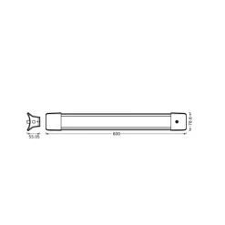 OSRAM LED-kontorhængelampe OFFICE LINE, længde 60 cm, hvid afbryder