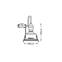 OSRAM LED-loftsindbygget spot RECESS, hvid Ø 9 cm IP65 GU10-LED