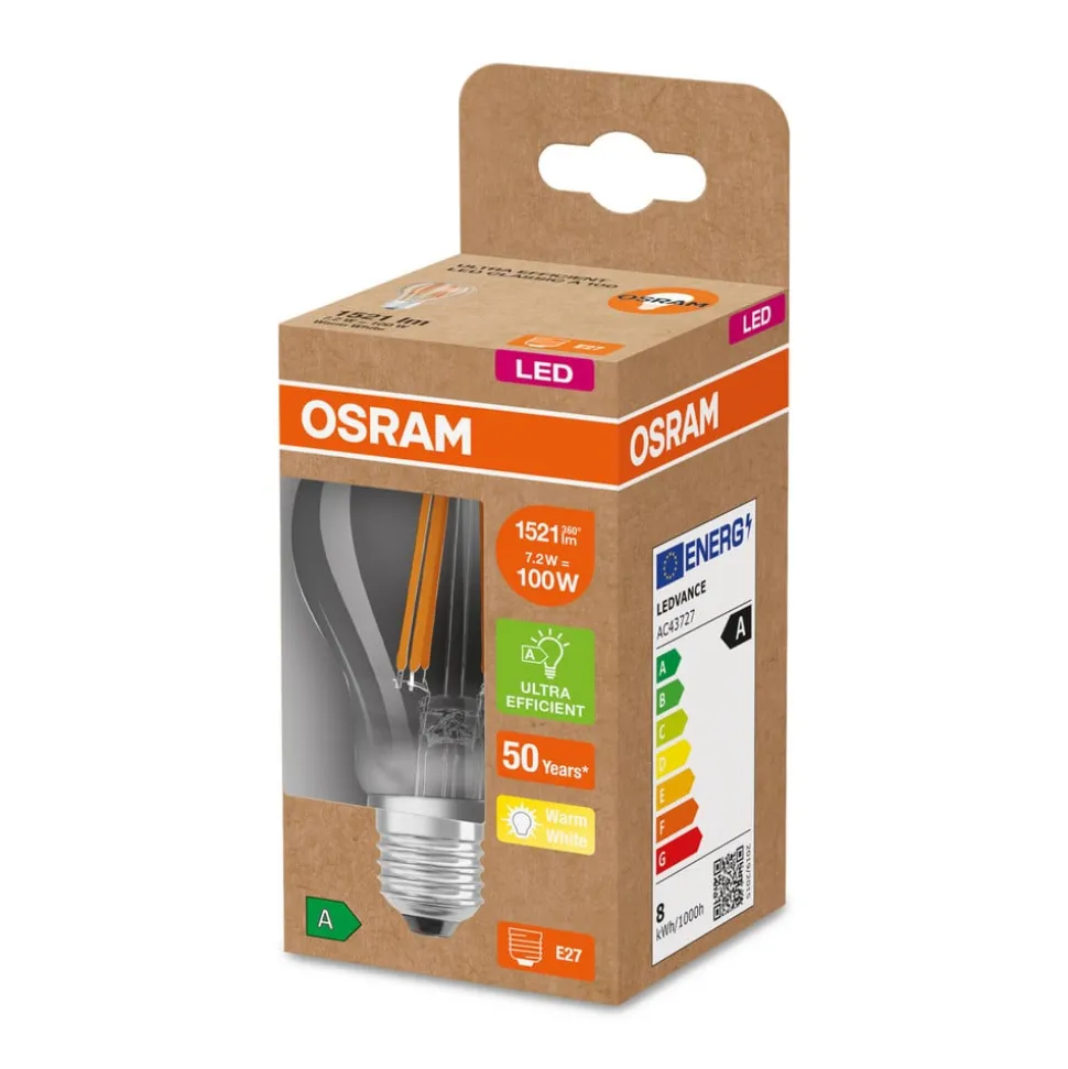 OSRAM LED-pære E27 A60 7,2 W 1.521lm 3.000 K klar