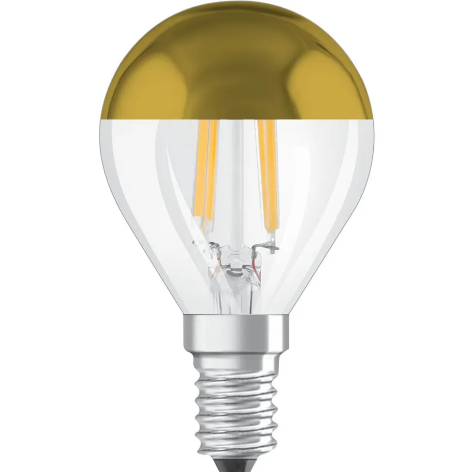 OSRAM LED-pære E14 Mirror CLP gold 4W 2,700K