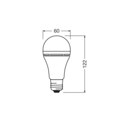 OSRAM LED-pære E27 8W mat 4000K genopladeligt batteri nødlys