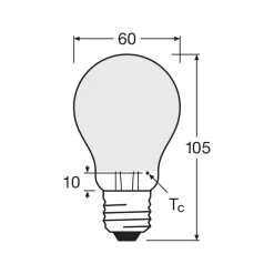 OSRAM LED-pære mat E27 6,5W 827 4-pak