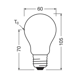 OSRAM LED-pære mat E27 2,2W 2700K 470lm dæmpbar