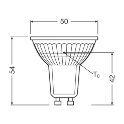 OSRAM LED-pære PAR16 reflektor GU10 4,7W 100° 2,700K
