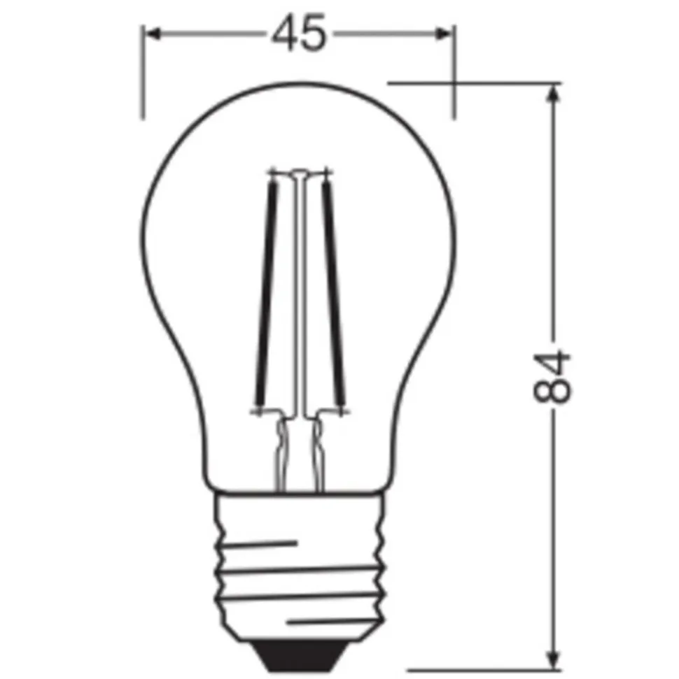 OSRAM LED-pære Tropfen P45, E27 1 W glødetråd 2.700 K