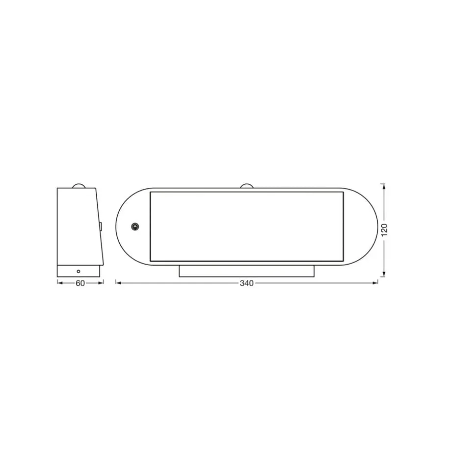 OSRAM LED-sensor-væglampe ENDURA STYLE SOLAR OVAL 34 cm 840