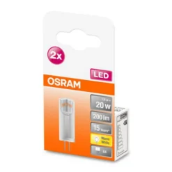 OSRAM LED-stiftsokkelpære G4 1,5W 2.700K klar 2-pak