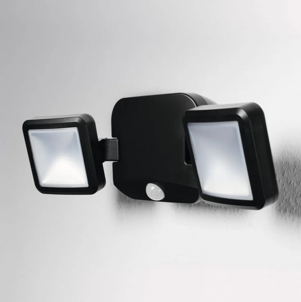 OSRAM LED-udendørs vægspot DOUBLE, sort 2 lyskilder, batteri