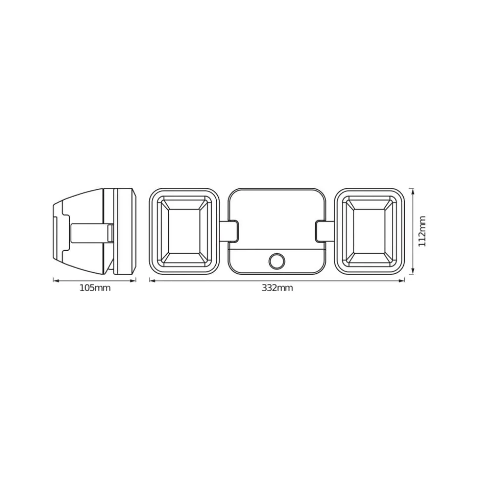 OSRAM LED-udendørs vægspot DOUBLE, 2 lyskilder, hvid, batteri