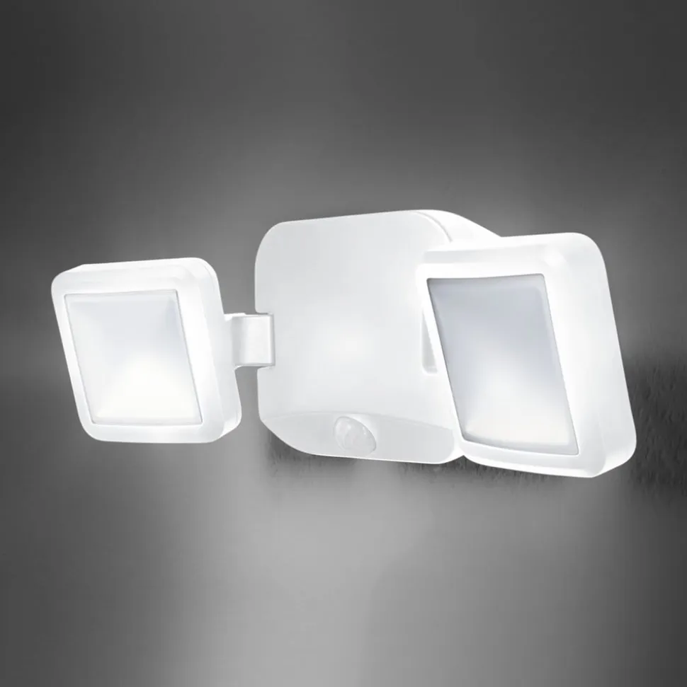 OSRAM LED-udendørs vægspot DOUBLE, 2 lyskilder, hvid, batteri