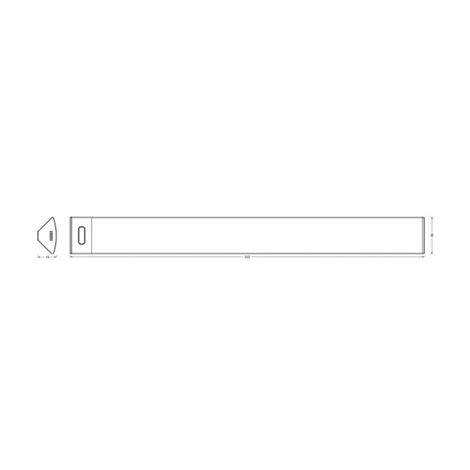 OSRAM LED-underskabsbelysning Linear Angle, sort, sensor, 35 cm