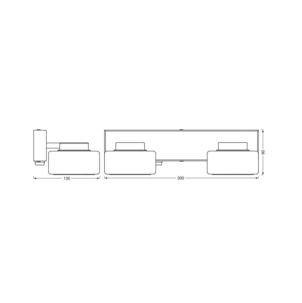 OSRAM LED-væglampe ORBIS FLAME, krom, 2 lyskilder, CCT, IP44