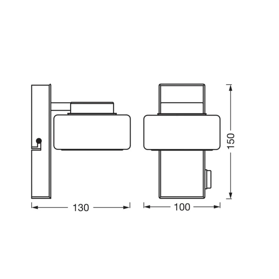 OSRAM LED-væglampe ORBIS FLAME, sort, metal, IP44 CCT