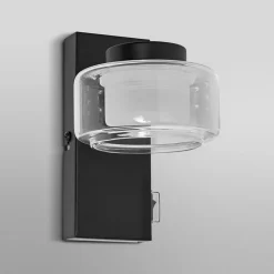 OSRAM LED-væglampe ORBIS FLAME, sort, metal, IP44 CCT