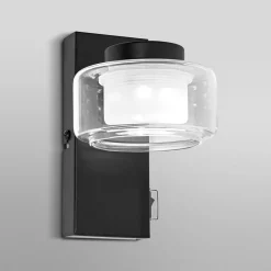 OSRAM LED-væglampe ORBIS FLAME, sort, metal, IP44 CCT