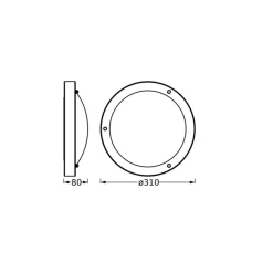 OSRAM loftlampe BATHROOM, sort Ø 31 cm metal/glas IP44
