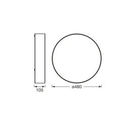 OSRAM loftlampe ORBIS PARIS, sort, Ø 48 cm tekstil E27